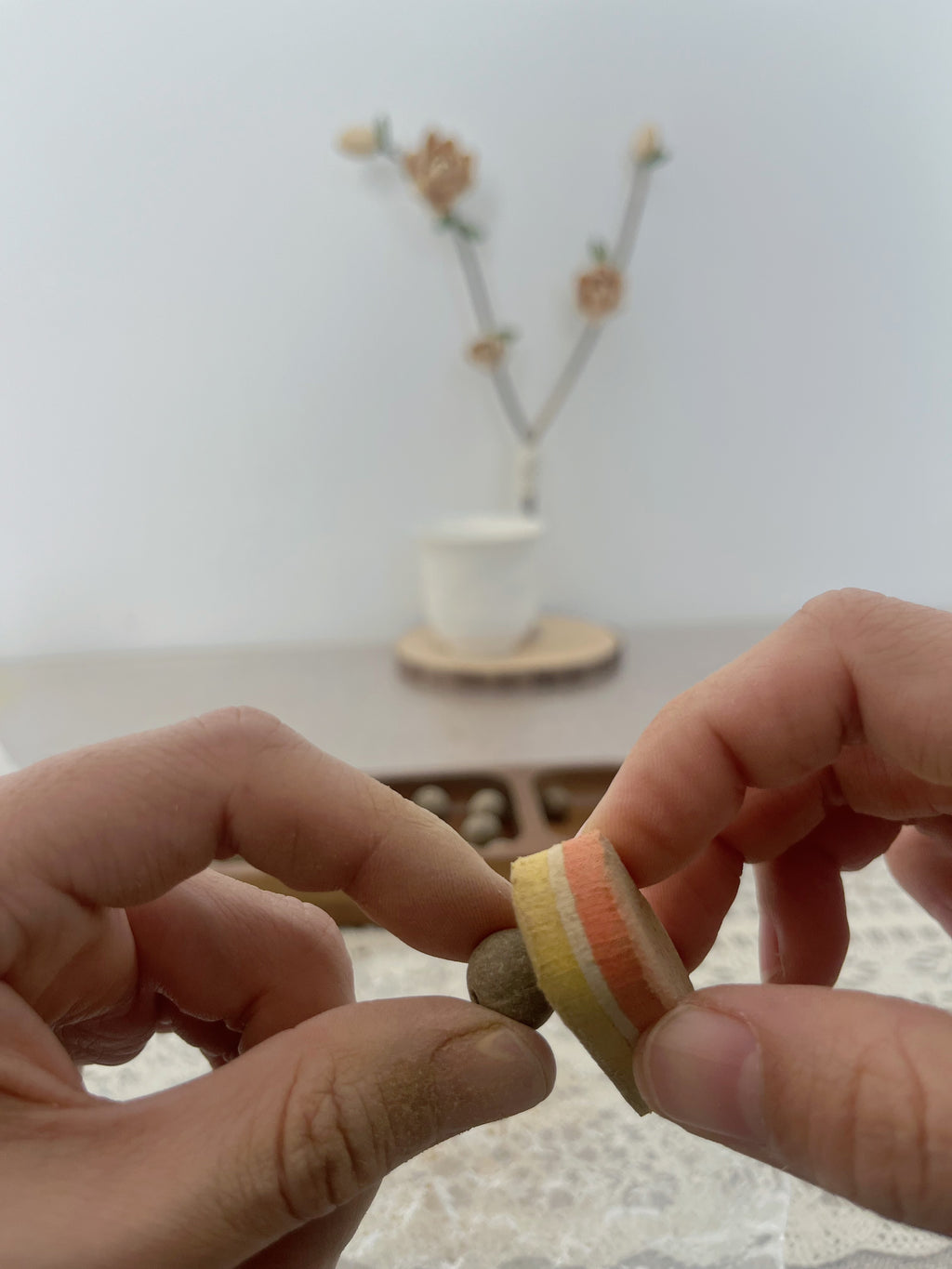 🧿 Qi Harmony · Botanical Scented Bead Bracelet